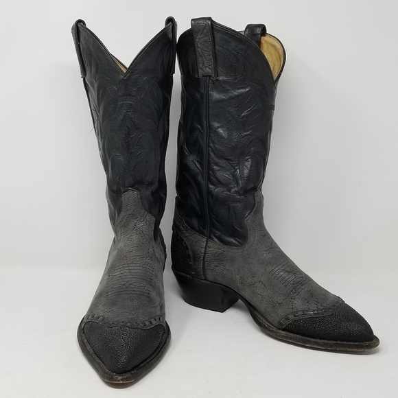 Tony Lama Stingray Leather Cowboy Boots Mens Size 7EE Womes 8.5 Pointy Toe main image 5